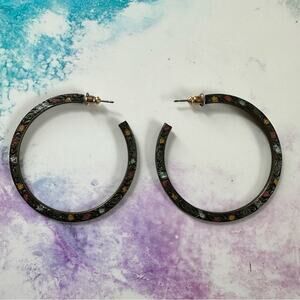 Vintage Hammered Metal hoop earrings